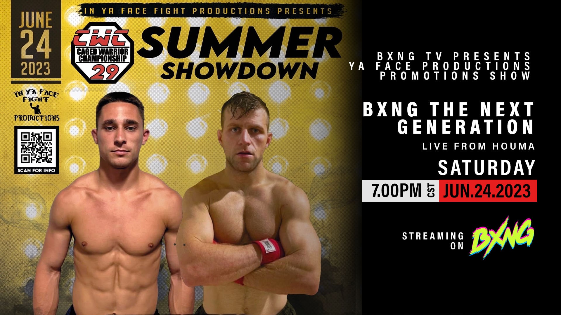 BXNG TV Presents Caged Warrior Championship 29 Show Live Stream 06/24/23